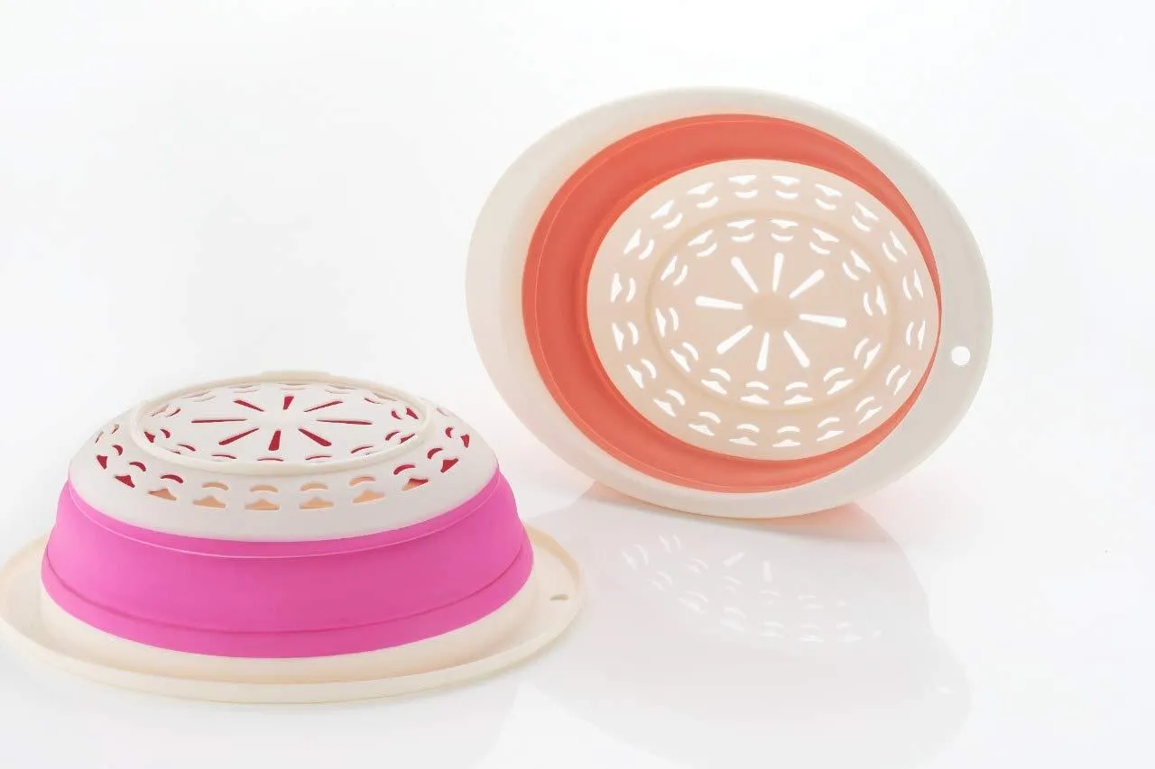 Round Foldable Fruit Vegetables Washing Bowl Drying Basket - H00792
