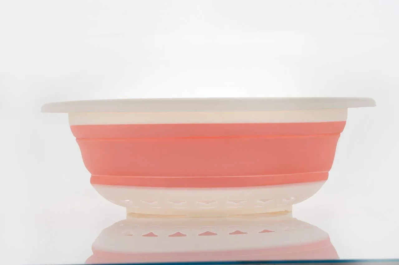 Round Foldable Fruit Vegetables Washing Bowl Drying Basket - H00792