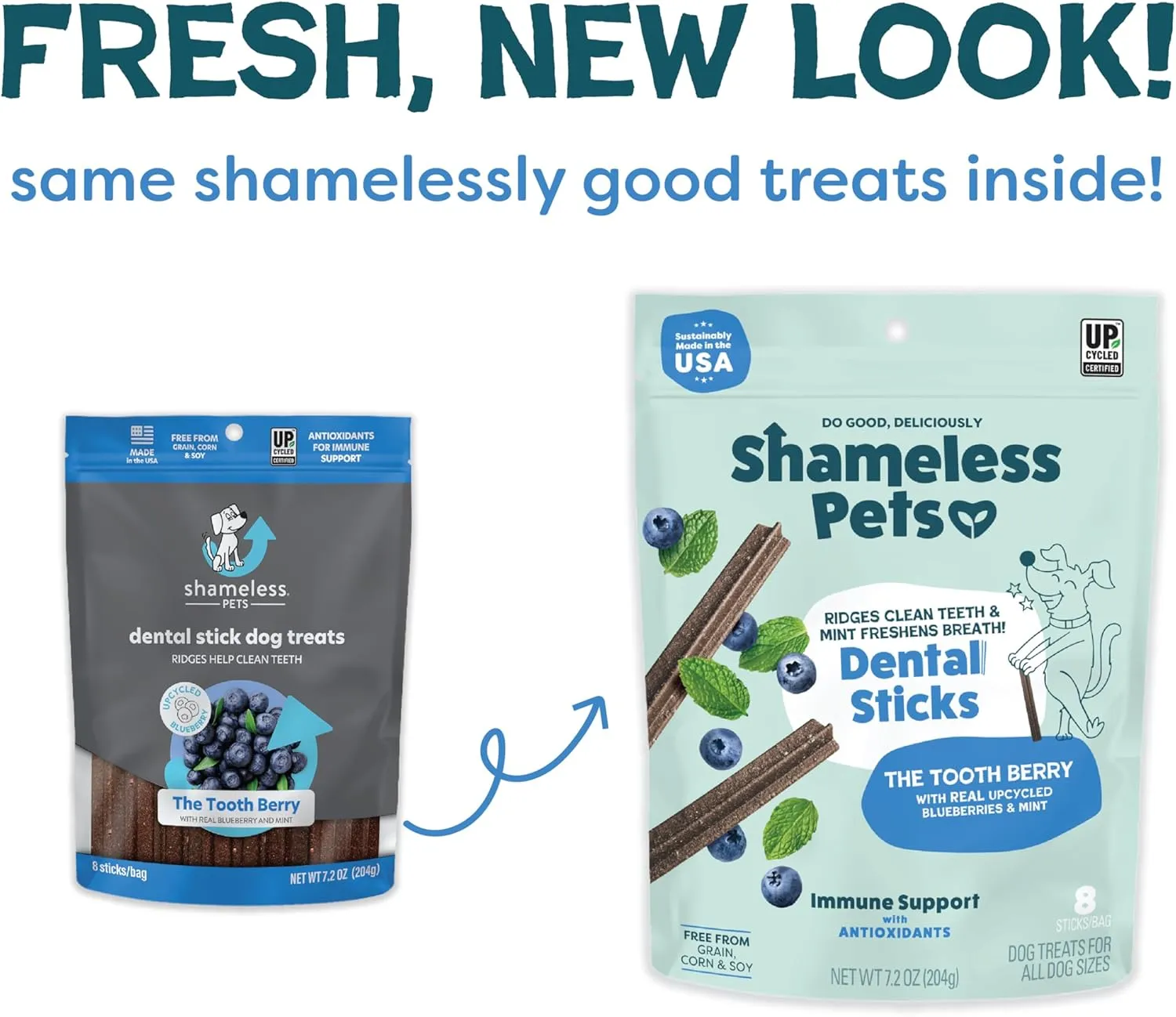 Shameless Pets Dental Treats for Dogs, Variety (3-Pack) - Healthy Teeth Cleaning Sticks for Fresh Breath - Dog Bones Dental Chews Free from Grain, Corn & Soy