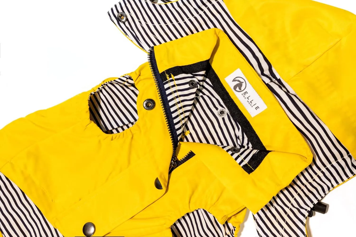 Sleeveless Zip Up Dog Raincoat with Reflective Buttons, Pockets, Rain/Water Resistant, Adjustable Drawstring, & Removable Hood - Size XS to XL - Stylish Premium Dog Raincoats (XX-Large, Yellow)
