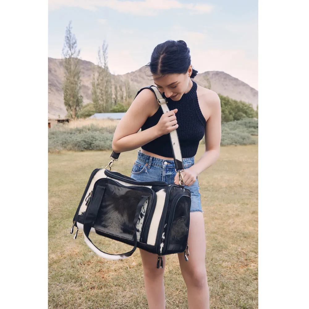 Smoke Hairon Leather Dog Bag