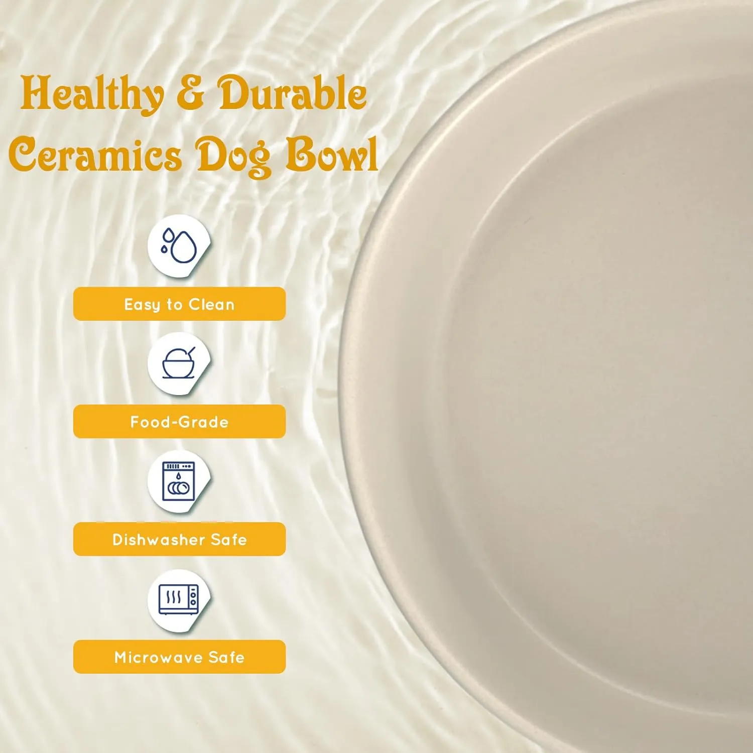 SPUNKYJUNKY Raised Dog Bowls Ceramic Dog Bowls Elevated with Non-Slip Wooden Stand Dog Food Water Bowls for Puppy Small Medium Dogs(Double 28OZ Bowls,Grey)