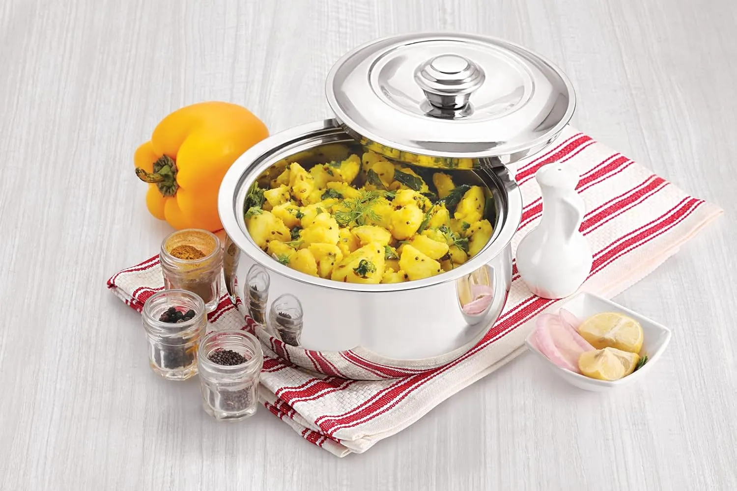 Stainless Steel Casserole and HotPot Set - Double-Walled, Insulated Casserole Hot case(2000 ml/2.11 QT)