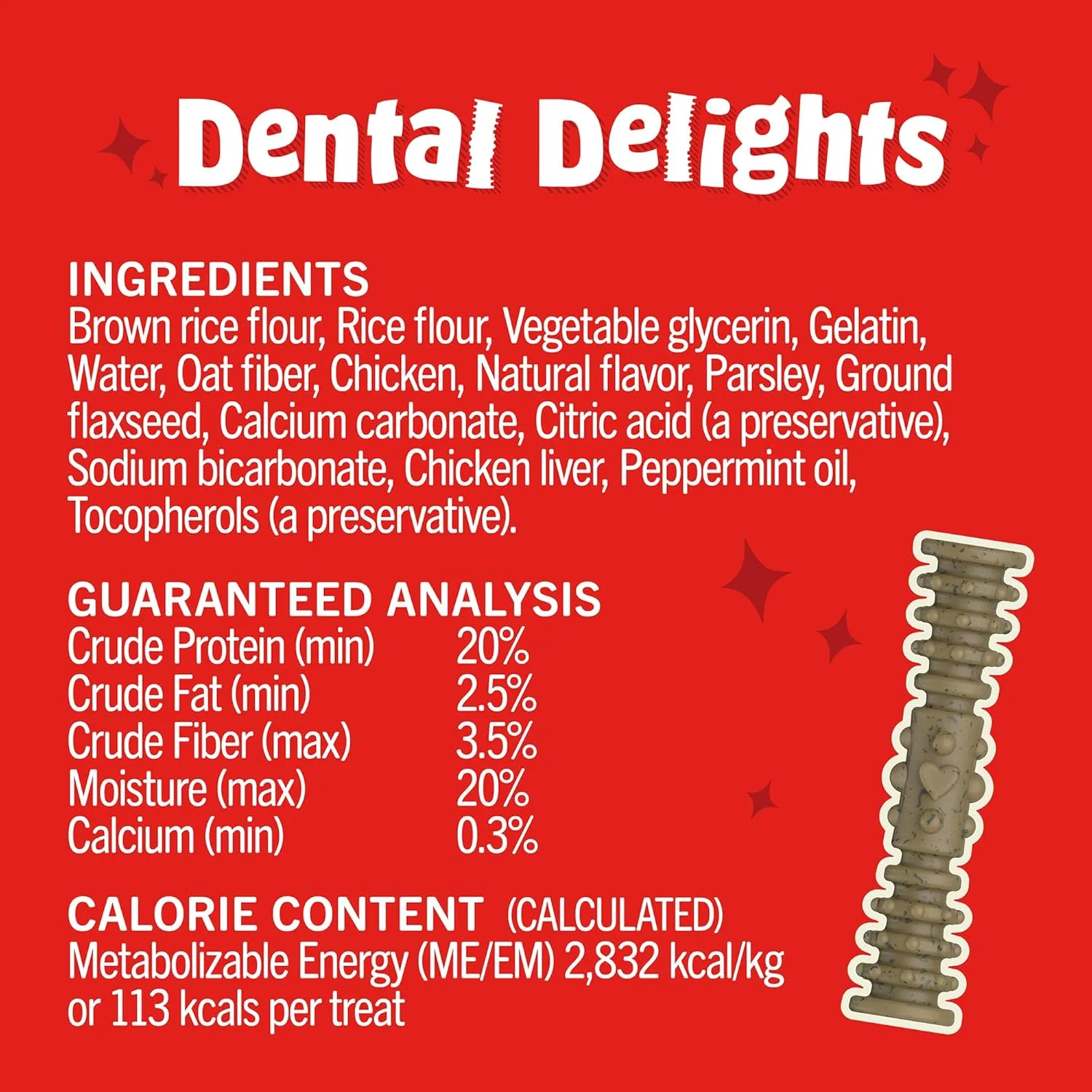 Stella & Chewy's Dental Delights with Freeze-Dried Chicken - Extra Small Dental Treats for Dogs, 10.5 Ounce Bag