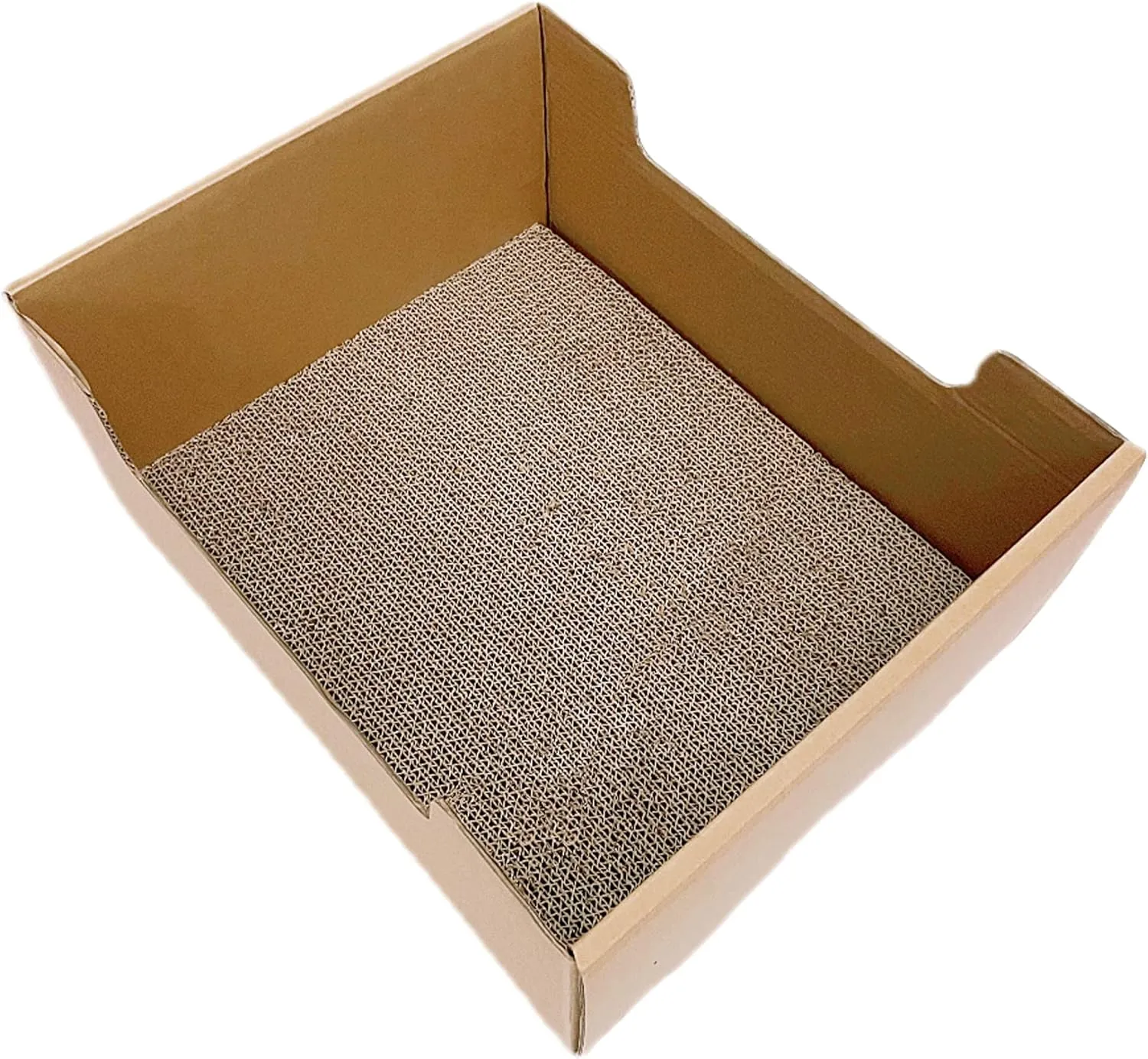 SVY Cozy Cat Box with Scratcher Pad, Made of Corrugated Cardboard, Ideal for Cats & Kittens & Small Dogs & Small Animals