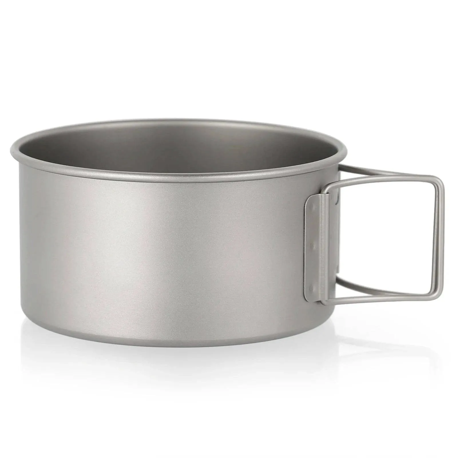 Titanium Bowl with Folding Handles Dinner Food Containers for Outdoor Camping Hiking Backpacking Equipment
