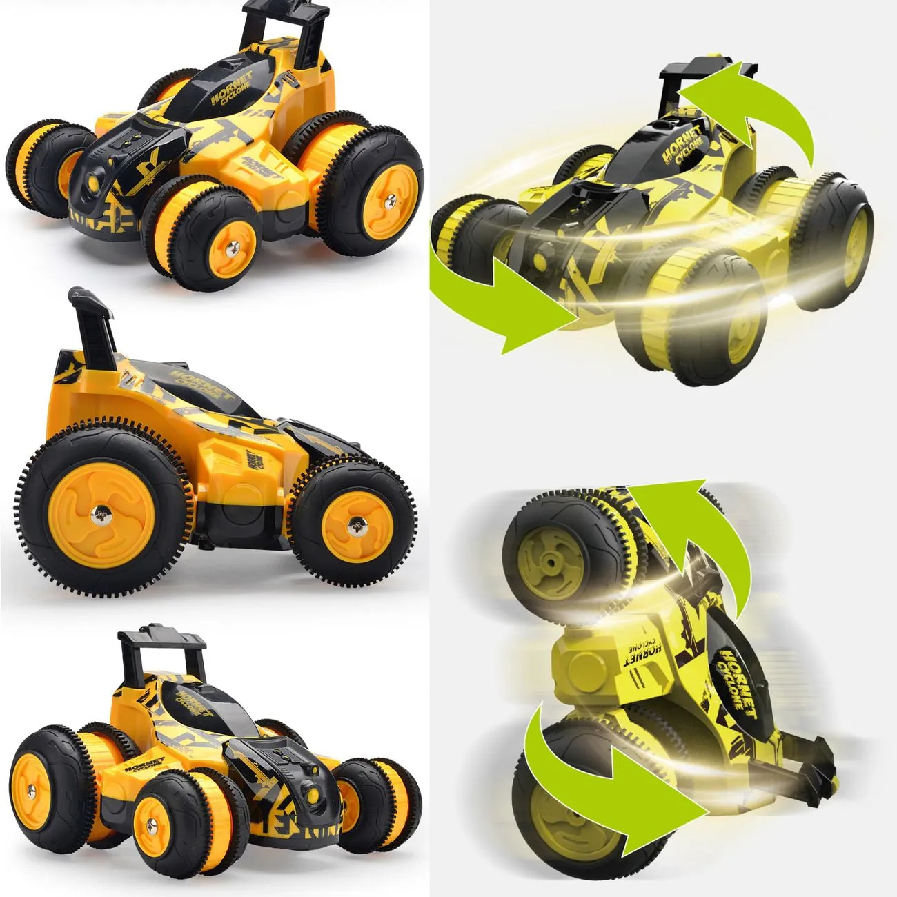 TURBO STORM REMOTE CONTROL STUNT CAR YELLOW