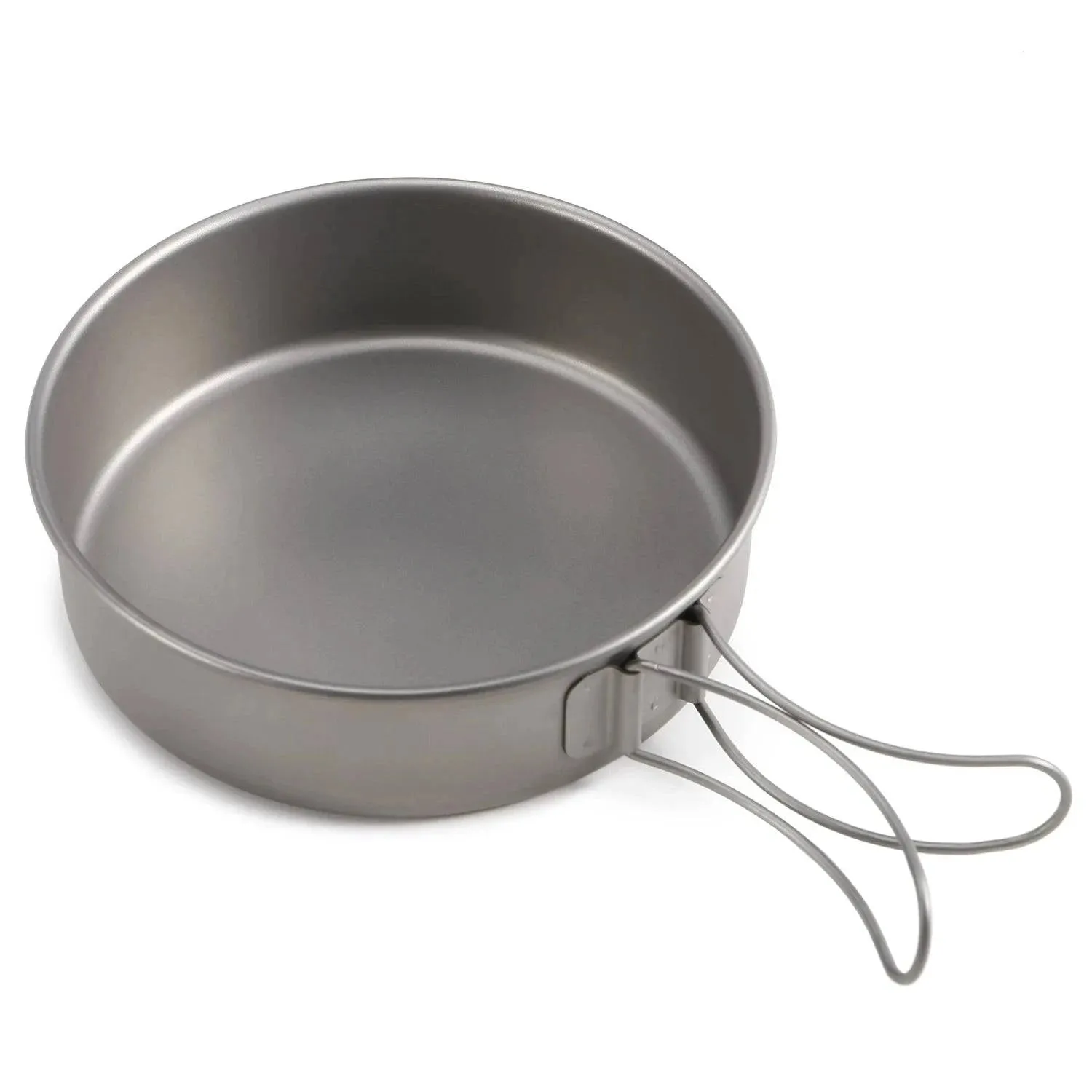 Ultralight Ti Campng Bowls Set Otudoor Dinner Bowl Pan with Foldable Handles for Camping Hiking Picnic