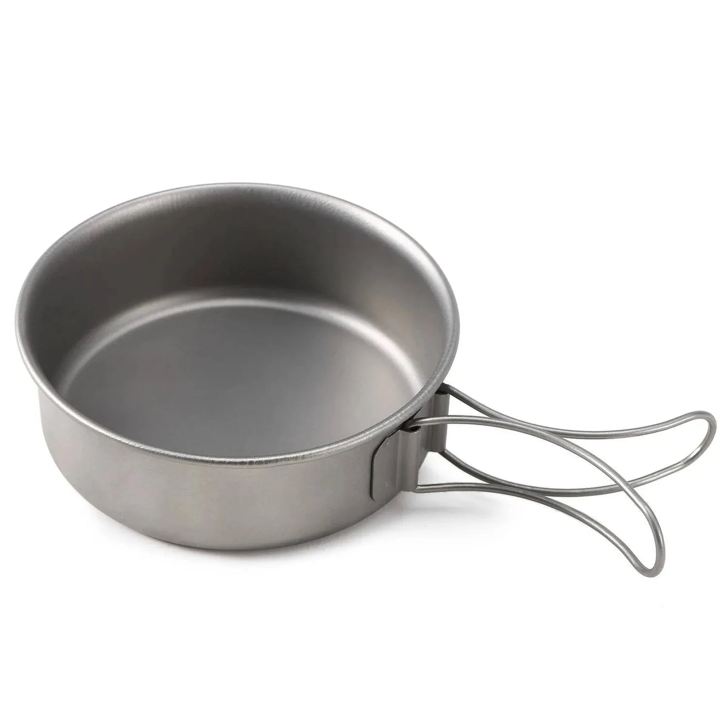 Ultralight Ti Campng Bowls Set Otudoor Dinner Bowl Pan with Foldable Handles for Camping Hiking Picnic