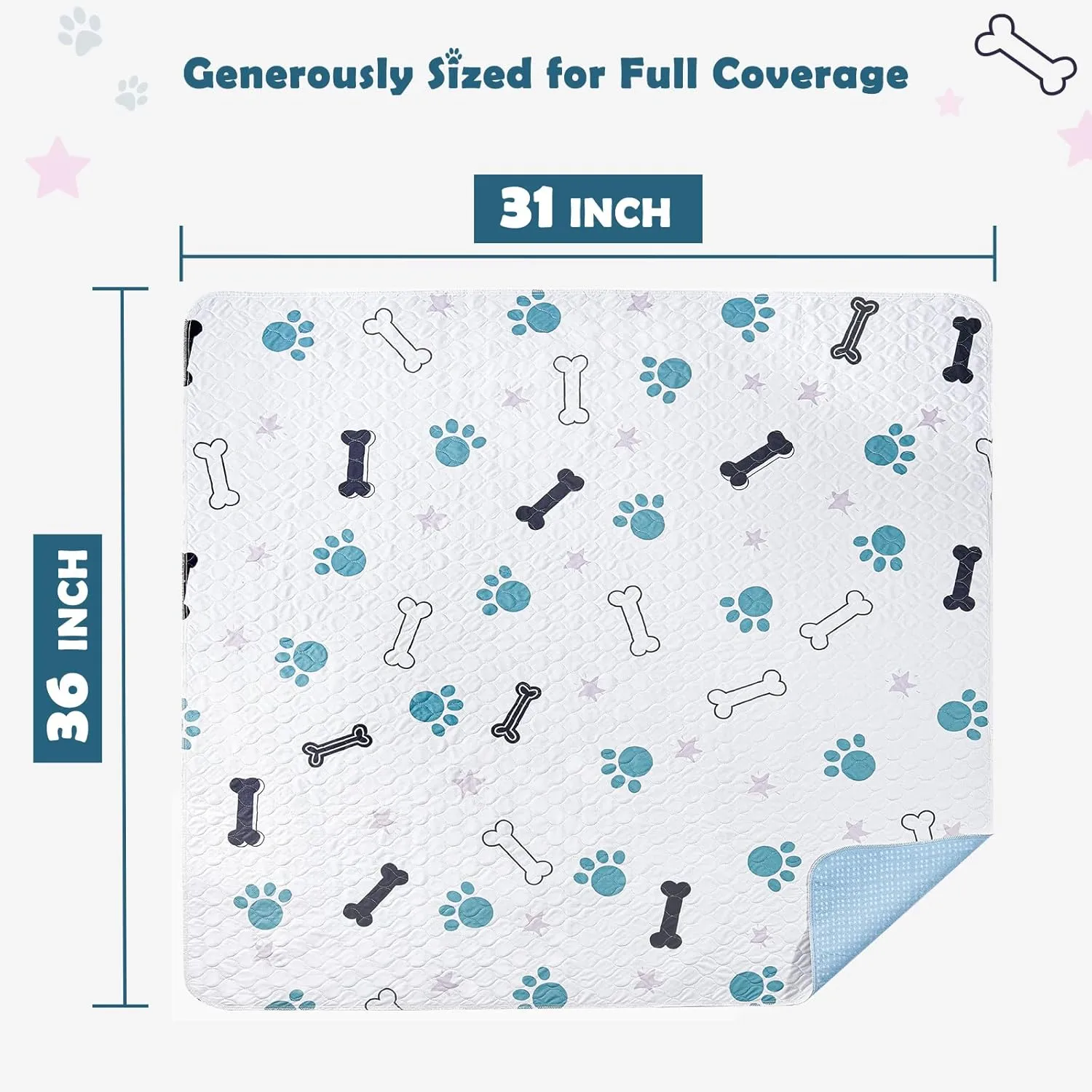 Washable Pee Pads for Dogs: 2 Pack Reusable Puppy Training Pads, Durable and Absorbent Whelping Pads, Waterproof Pet Training Pads