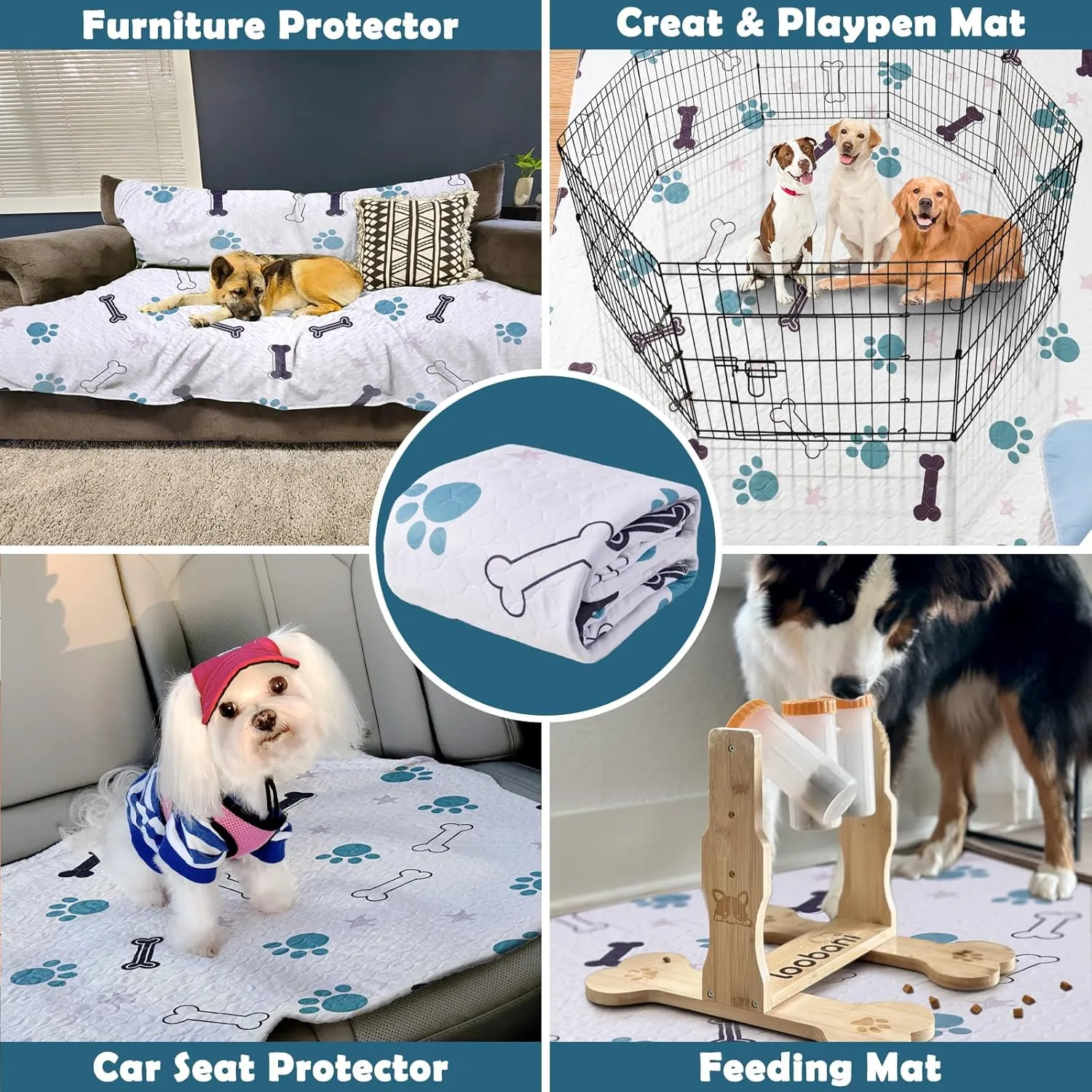 Washable Pee Pads for Dogs, 2 Pack Reusable Puppy Training Pads, Durable and Absorbent Whelping, Waterproof Pet Training