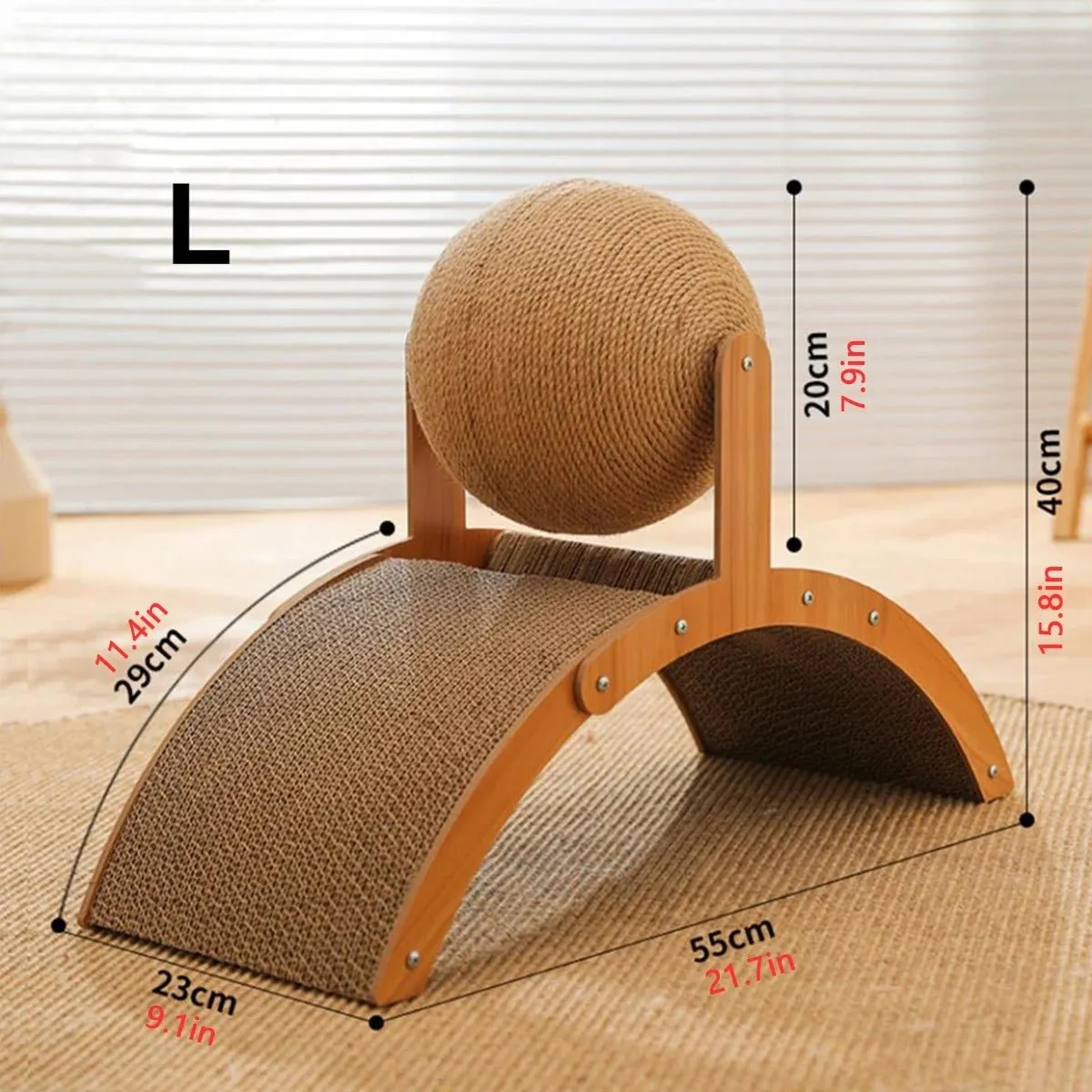 Wooden Cat Scratcher Sphere - 2-in-1 Wooden  Paw Grinding Toy